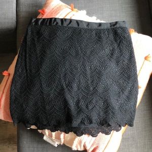 J.Crew Black Lace Mini Skirt